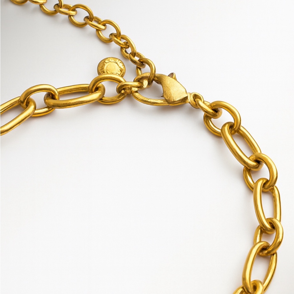 J CREW Chunky Tortoise Chain Reversible 20” Statement Necklace - Picture 2 of 3